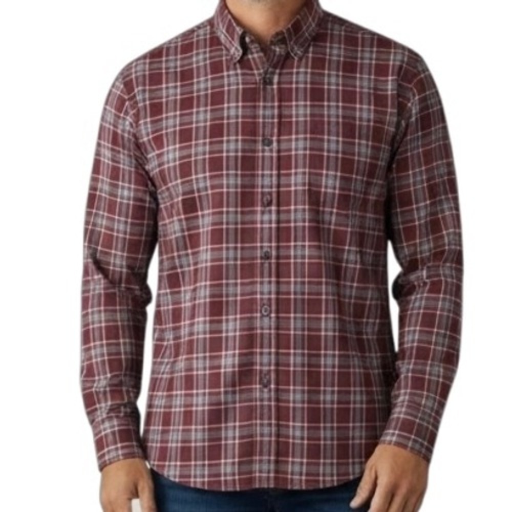 Eddie Bauer Mens Plaid Button Down Long Sleeve‎ Relaxed Fit Shirt